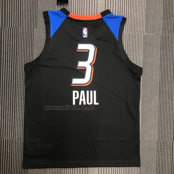 Camiseta Oklahoma City Thunder Chris Paul #3 Ciudad 2020-21 Negro